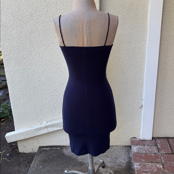 Reformation dark navy blue ribbed bodycon dress - Picture 5 of 8